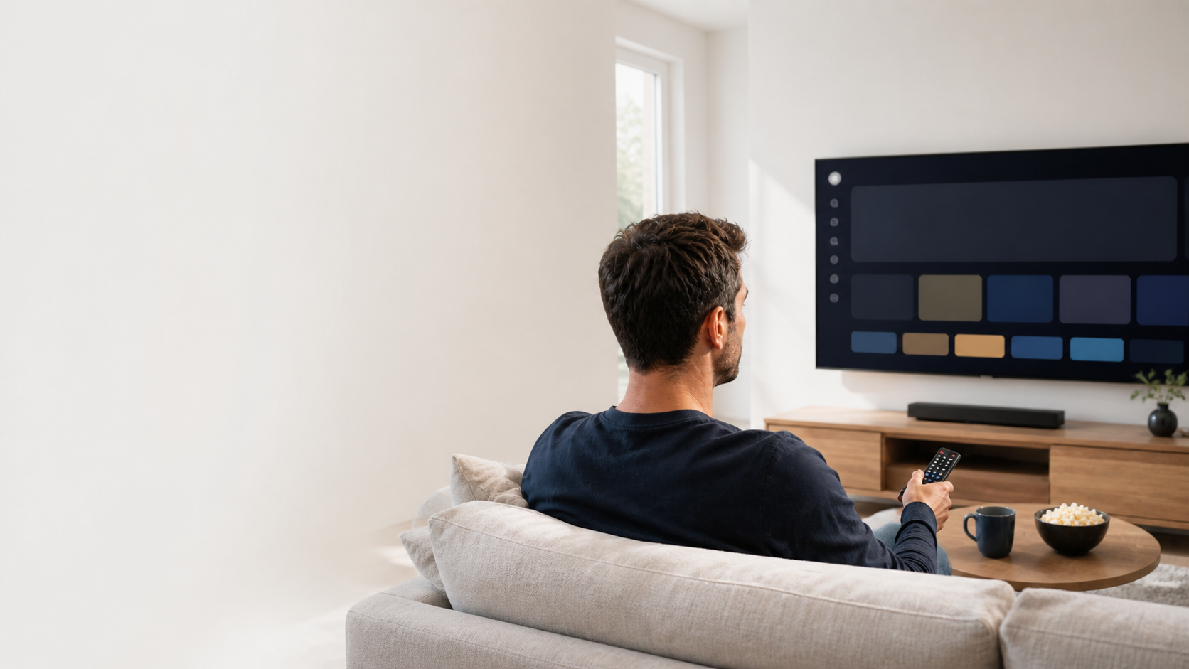 Client utilisant EB Play depuis son salon