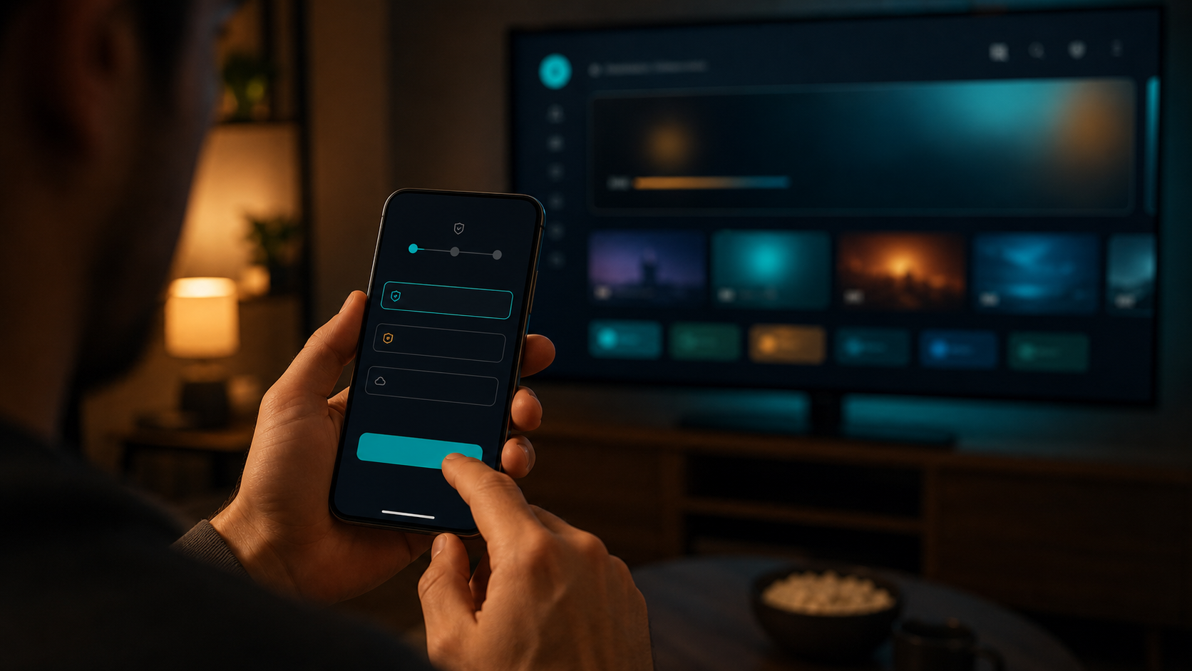 Client activant son lecteur TV depuis un mobile